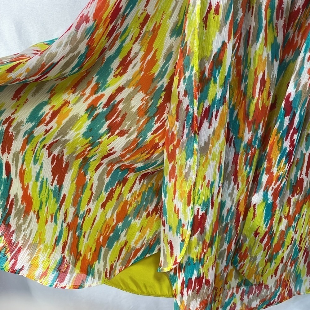 Laundry by design, Bright multicolored chiffon, one shoulder chiffon dress - Picture 3 of 5
